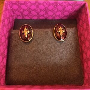 Tower Of London Jewel House Collection Cufflinks Gold Tone Purple Stone VTG